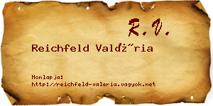 Reichfeld Valéria névjegykártya